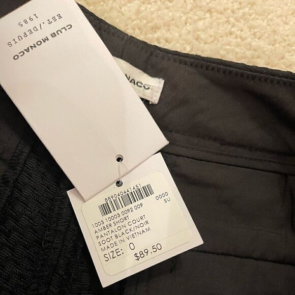 NWT Club Monaco Amber Shorts in Black with scalloped detailing! Size 0 perfect! - Picture 4 of 4
